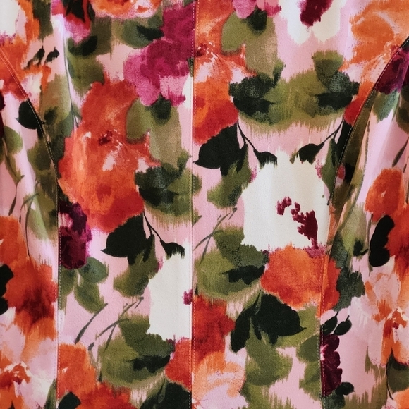 Donna Ricco Bright Floral Bateau Neck Midi Dress Size 12 - Picture 5 of 14